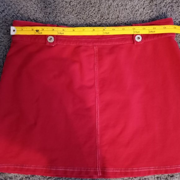 Ann Taylor Loft Deep Red Size Medium Pocket Soft GUC Mini Skirt-Item #169 - Picture 2 of 3